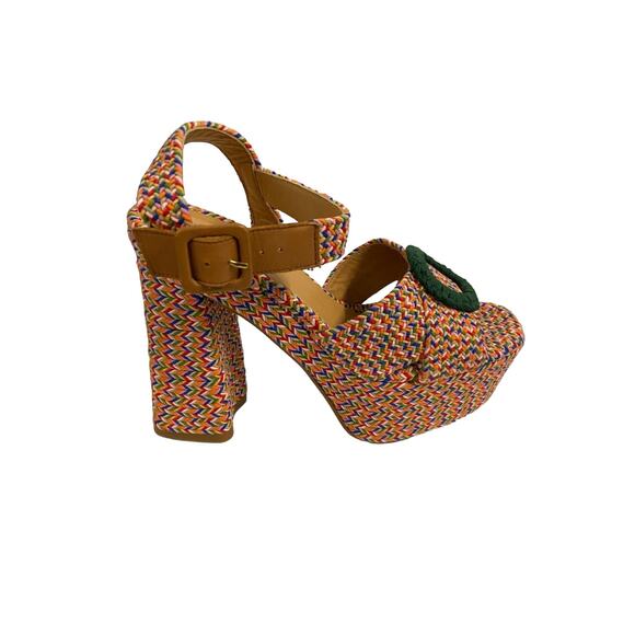 Castaner Amaia Braided Platform Block Heel Groovy Summer Party Statement Sz 39 - Picture 6 of 12